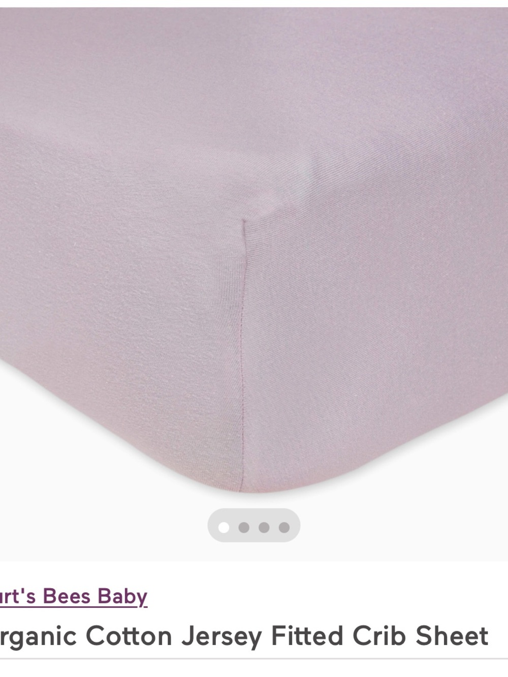 Burt's Bees Baby: Organic Cotton Jersey Fitted Crib Sheet (Soft Lavender)